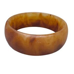 Vintage Marbled Lucite Simulated Bakelite Resin Bangle Bracelet Retro Estate
